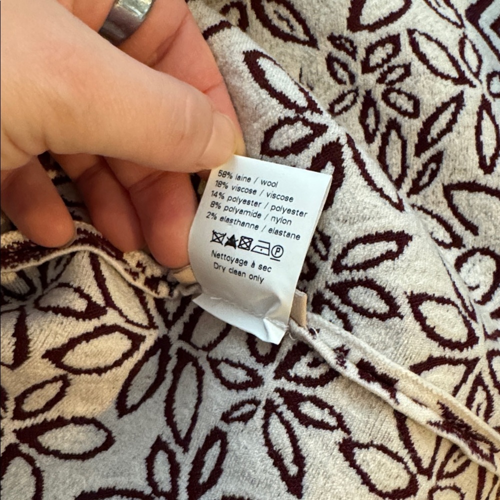 Alaia Burnt Red Printed Floral Mini Wool Blend Dress - Picture 7 of 10